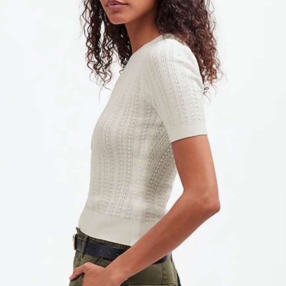 Madewell frost The Signature Open-Knit Crewneck Sweater Tee - Picture 3 of 7